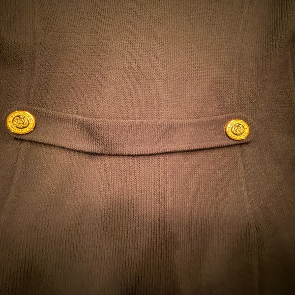 RARE St John Navy Sweater Gold Button Blazer Size 10/Large MSRP $1595 - Picture 8 of 14